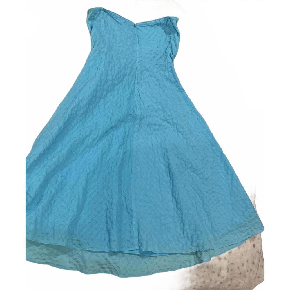 J.Crew Light Aqua Blue Cotton Strapless Dress Size 8